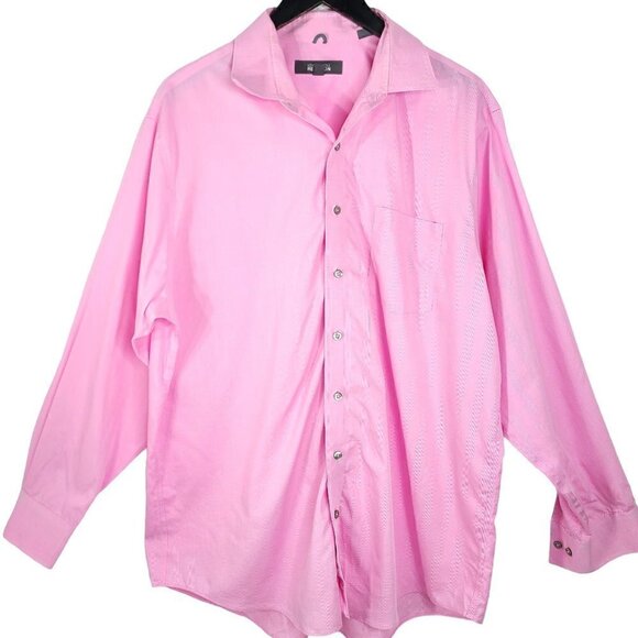 Set of Kenneth Cole Pink & Green Button Up Non Iron Regular Long Sleeve Shirts - Picture 4 of 16